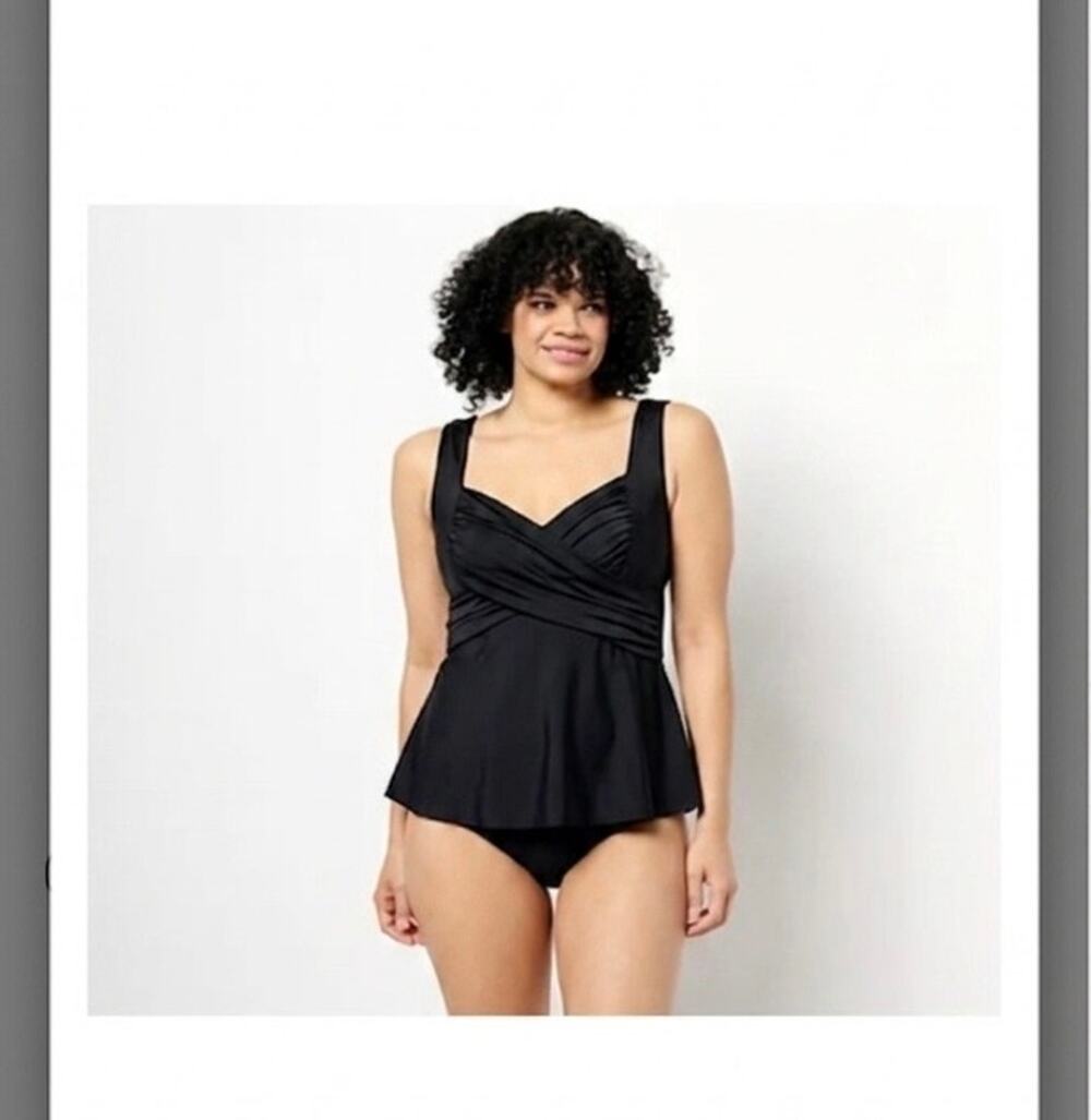Kim Gravel x Swimsuits For All Wrap Sweetheart and Brief Set black sz 8